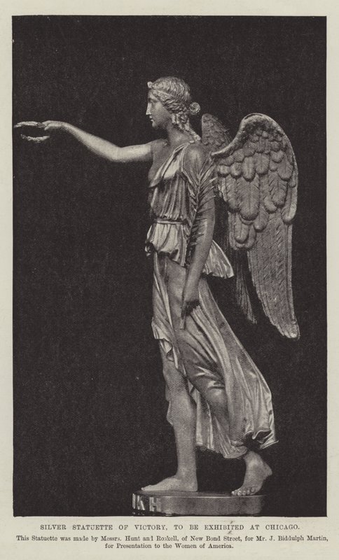 Silberstatuette des Sieges, ausgestellt in Chicago von English Photographer