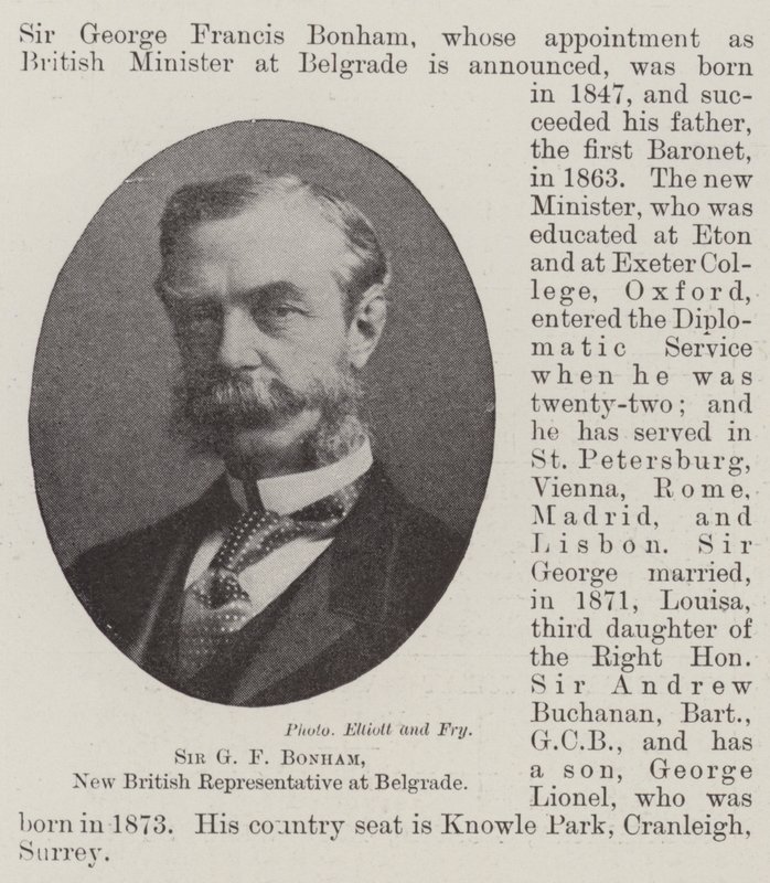Sir G F Bonham, neuer britischer Vertreter in Belgrad von English Photographer