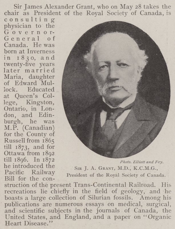 Sir J. A. Grant, MD, KCMG, Präsident der Royal Society of Canada von English Photographer