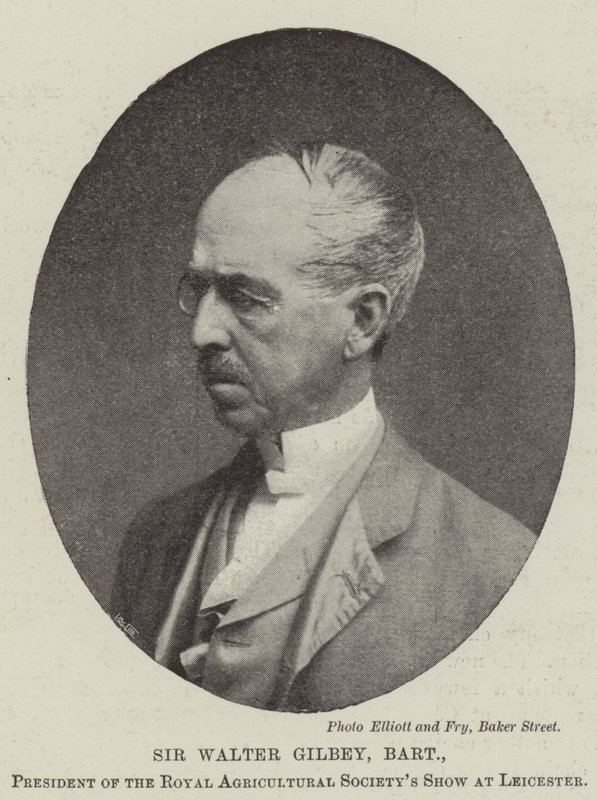 Sir Walter Gilbey, Baronet, Präsident der Royal Agricultural Society Show in Leicester von English Photographer