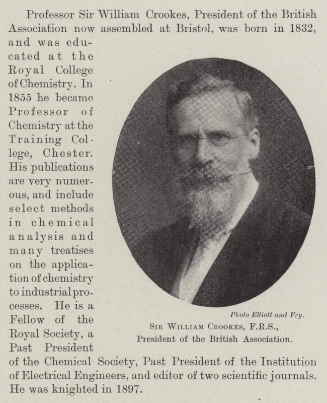 Sir William Crookes, FRS, Präsident der British Association von English Photographer