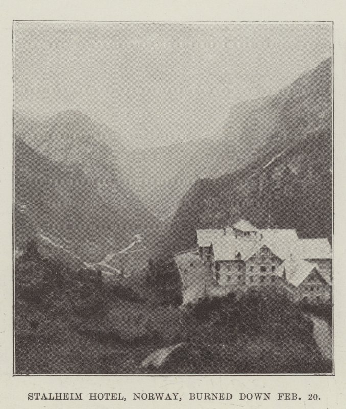 Stalheim Hotel, Norwegen, abgebrannt am 20. Februar von English Photographer