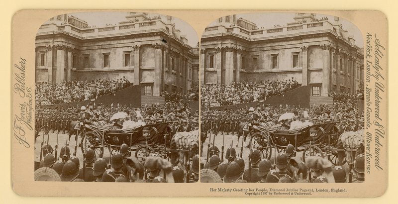 Stereografischer Druck des Diamantjubiläums von Königin Victoria von English Photographer