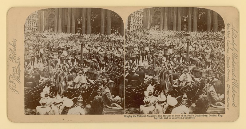 Stereografischer Druck des Diamantjubiläums von Königin Victoria von English Photographer