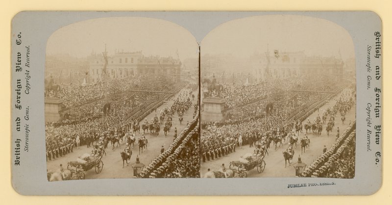 Stereografischer Druck des Diamantjubiläums von Königin Victoria von English Photographer