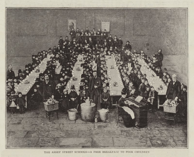 Die Abbey Street Schools, ein kostenloses Frühstück für arme Kinder von English Photographer