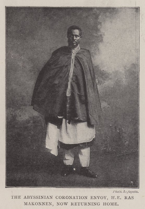 Der abessinische Krönungsgesandte, SE Ras Makonnen, kehrt nun nach Hause zurück, 1902 von English Photographer