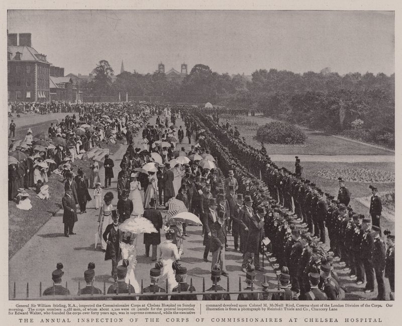 Die jährliche Inspektion des Corps der Kommissionäre im Chelsea Hospital von English Photographer