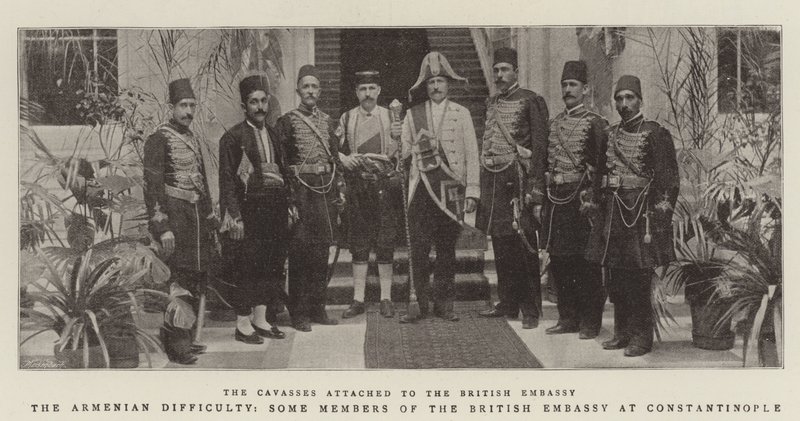 Die armenische Schwierigkeit, einige Mitglieder der britischen Botschaft in Konstantinopel von English Photographer