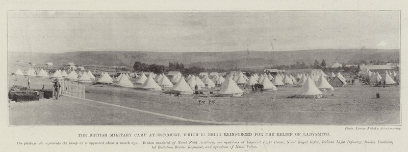 Das britische Militärlager in Estcourt, das für die Entlastung von Ladysmith verstärkt wird von English Photographer