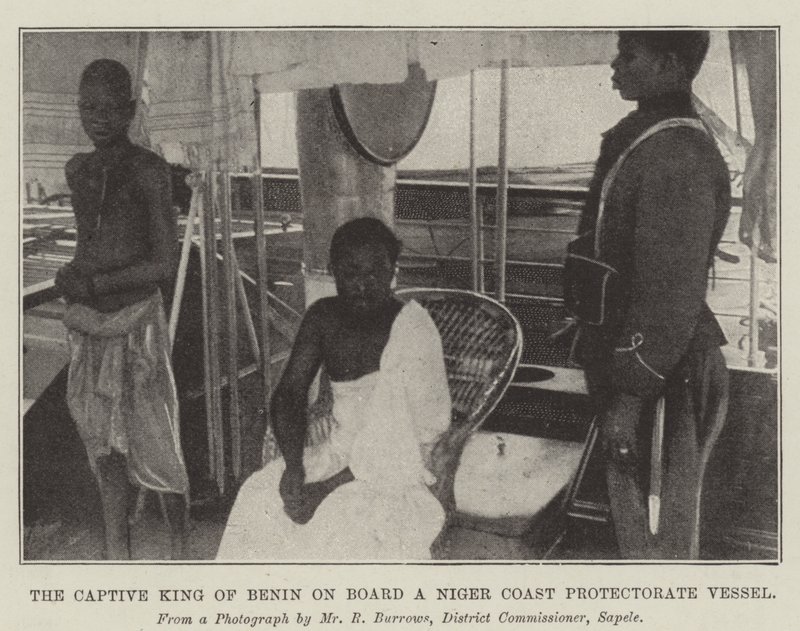 Der gefangene König von Benin an Bord eines Niger-Küsten-Schutzschiffs von English Photographer