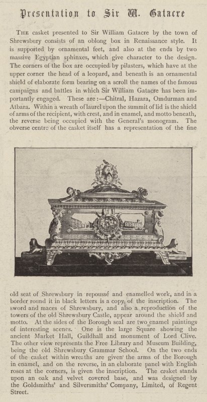 Der Kasten, der Sir William Gatacre von der Stadt Shrewsbury überreicht wurde von English Photographer