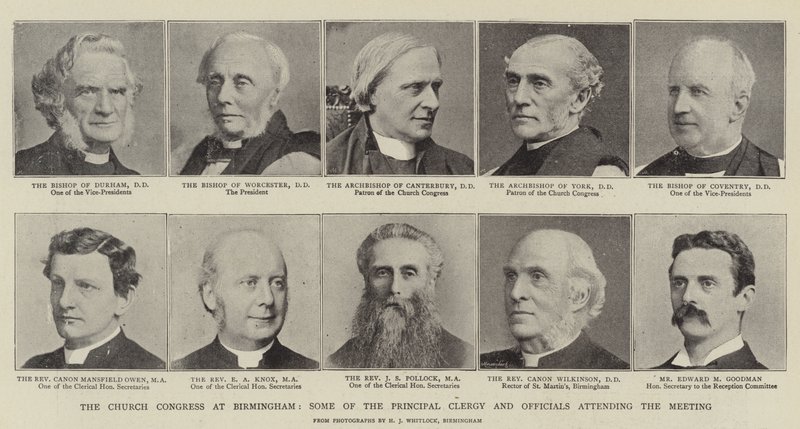 Der Kirchenkongress in Birmingham, einige der wichtigsten Geistlichen und Beamten, die an der Versammlung teilnehmen von English Photographer