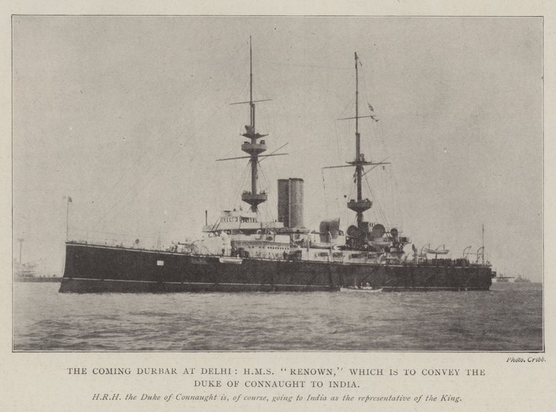 Das kommende Durbar in Delhi, HMS Renown, die den Herzog von Connaught nach Indien bringen soll von English Photographer