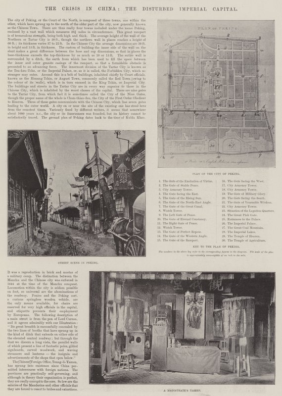 Die Krise in China, die beunruhigte kaiserliche Hauptstadt von English Photographer