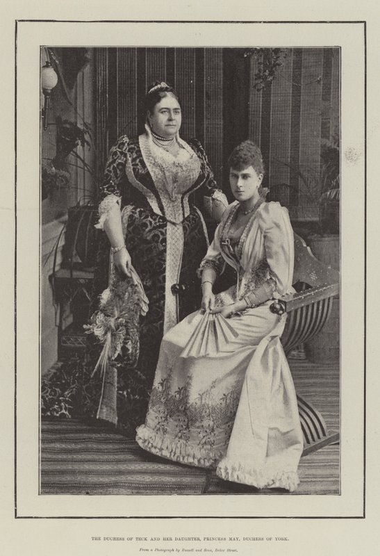 Die Herzogin von Teck und ihre Tochter, Prinzessin May, Herzogin von York von English Photographer