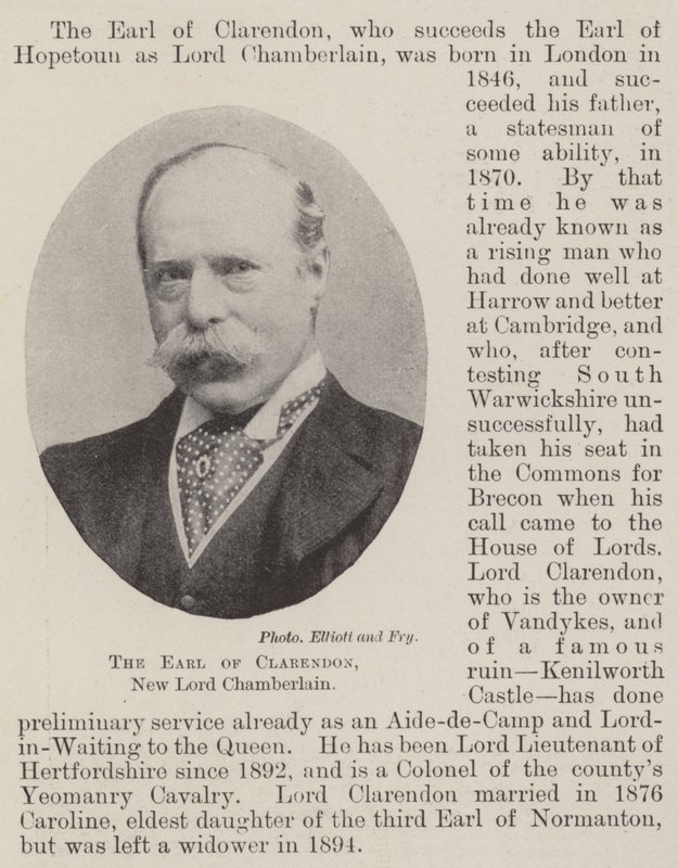 Der Earl of Clarendon, neuer Lord Chamberlain von English Photographer