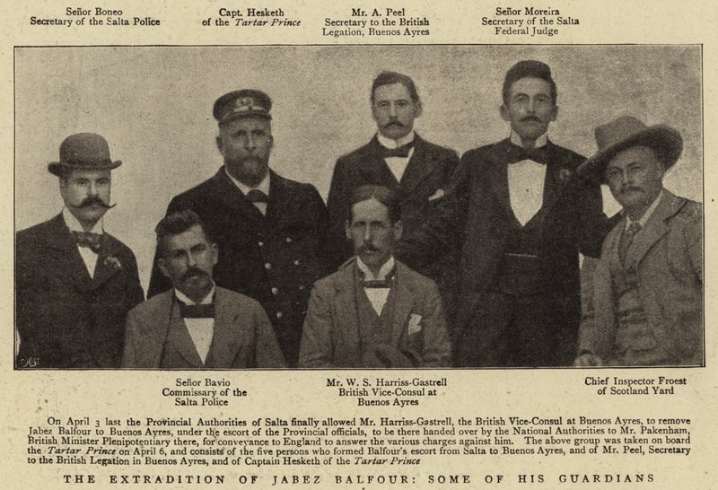 Die Auslieferung von Jabez Balfour, einige seiner Wächter von English Photographer