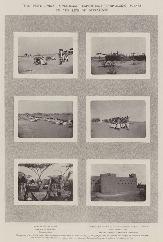 Die bevorstehende Somaliland-Expedition, Kampfszenen entlang der Operationslinie von English Photographer