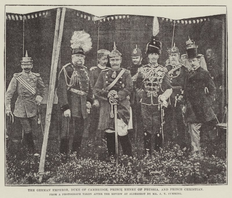 Der deutsche Kaiser, Herzog von Cambridge, Prinz Heinrich von Preußen und Prinz Christian von English Photographer
