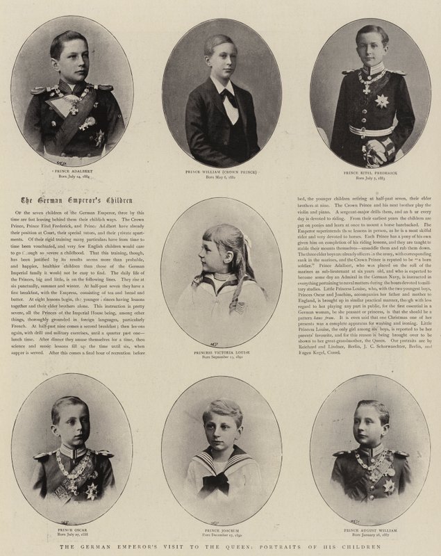 Der Besuch des deutschen Kaisers bei der Königin, Porträts seiner Kinder von English Photographer