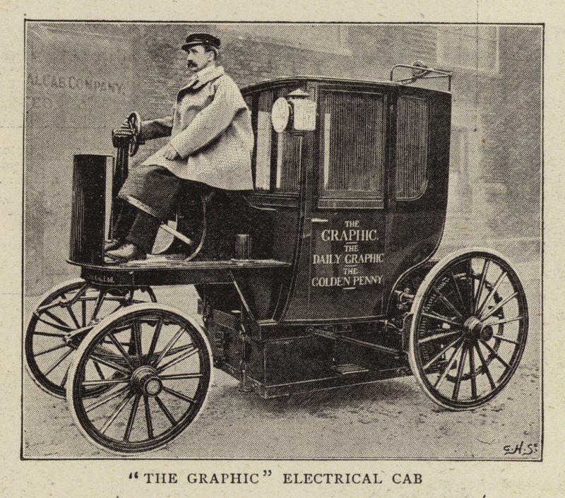 Das elektrische Taxi von The Graphic von English Photographer
