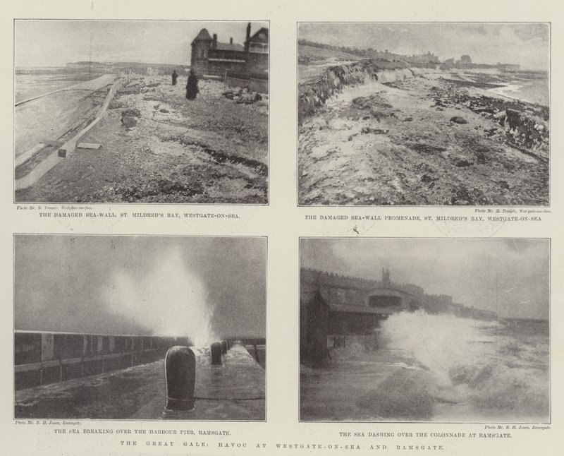 Der große Sturm, Verwüstung in Westgate-on-Sea und Ramsgate von English Photographer