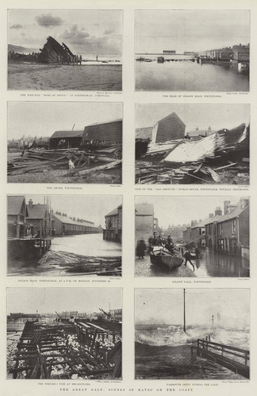 Der große Sturm, Szenen der Verwüstung an der Küste von English Photographer