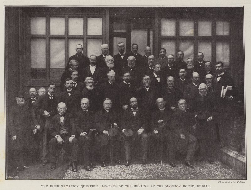 Die irische Steuerfrage, Führer des Treffens im Mansion House, Dublin von English Photographer