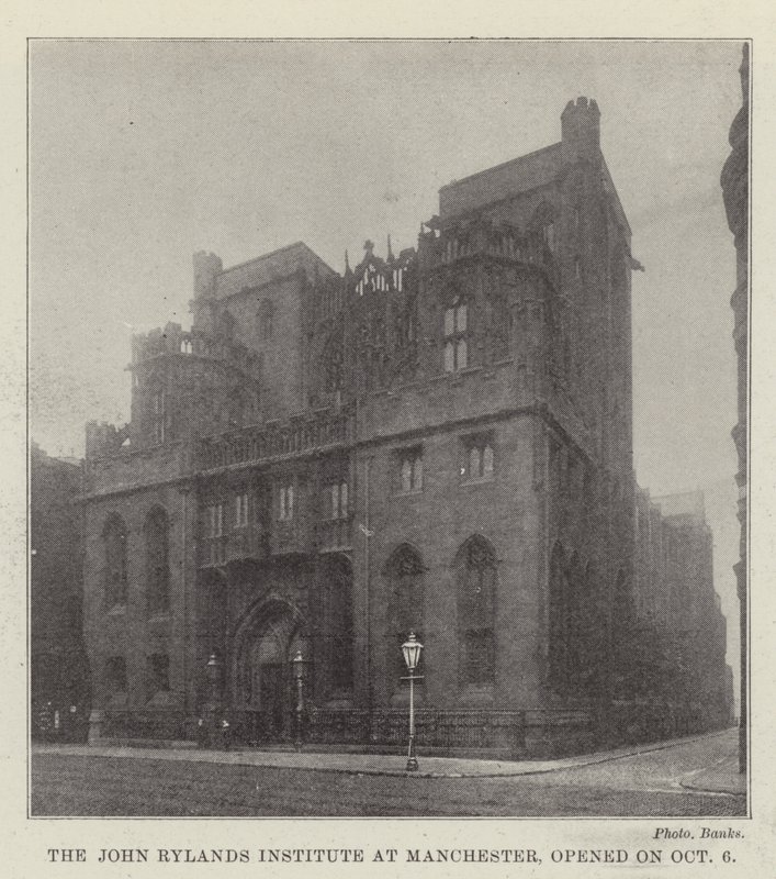 Das John Rylands Institut in Manchester, eröffnet am 6. Oktober von English Photographer