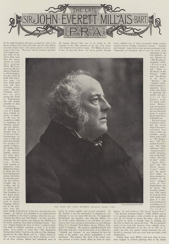 Der verstorbene Sir John Everett Millais, Nachrufe von English Photographer
