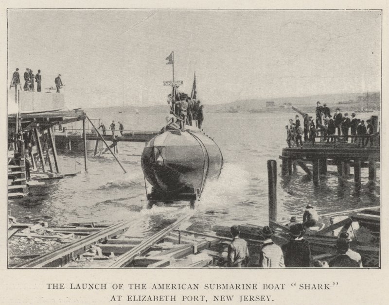 Der Stapellauf des amerikanischen U-Bootes Shark in Elizabeth Port, New Jersey von English Photographer