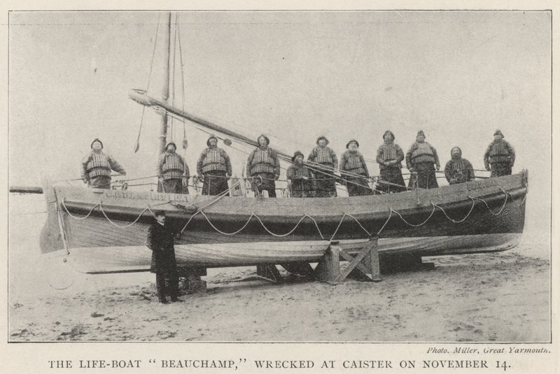 Das Rettungsboot Beauchamp, am 14. November in Caister gestrandet von English Photographer