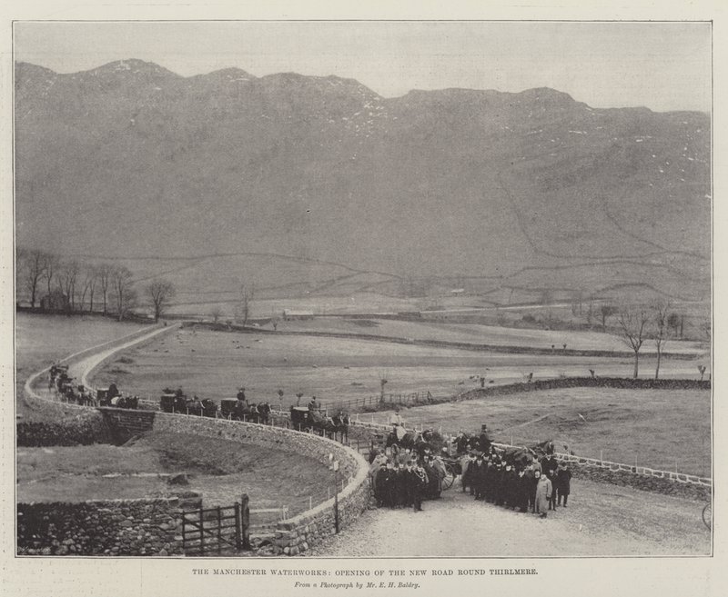 Die Manchester-Wasserwerke, Eröffnung der neuen Straße um Thirlmere von English Photographer