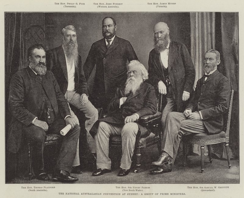 Die National-Australische Konvention in Sydney, eine Gruppe von Premierministern von English Photographer