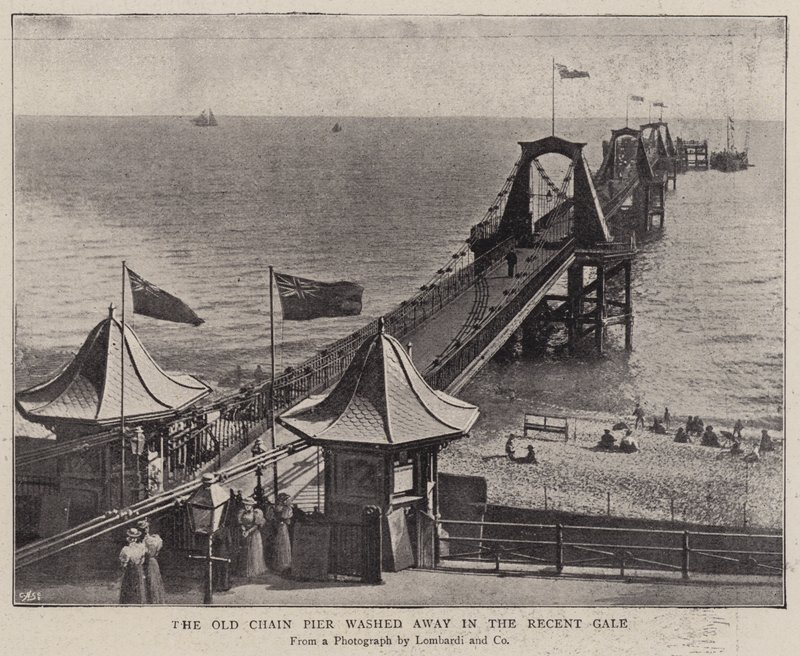 Die alte Kettenbrücke, weggespült im letzten Sturm von English Photographer