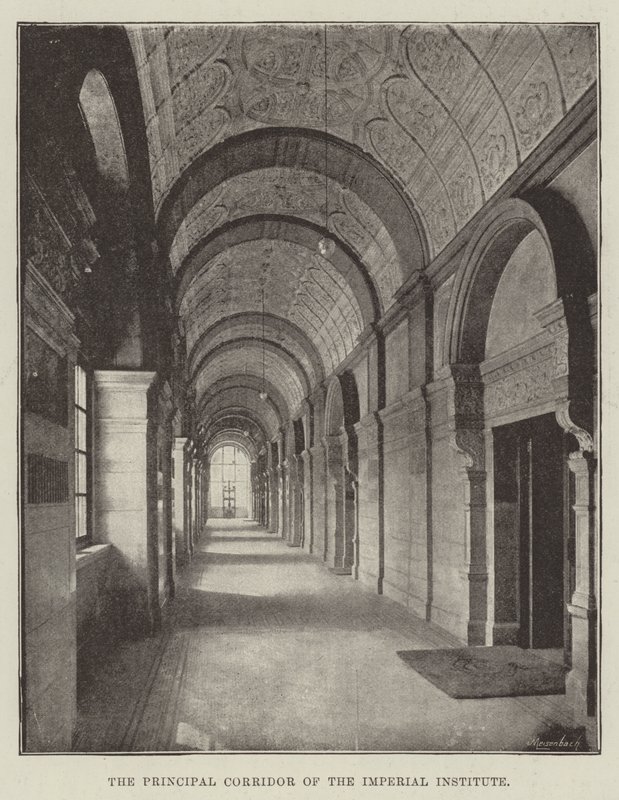 Der Hauptkorridor des Imperial Institute von English Photographer