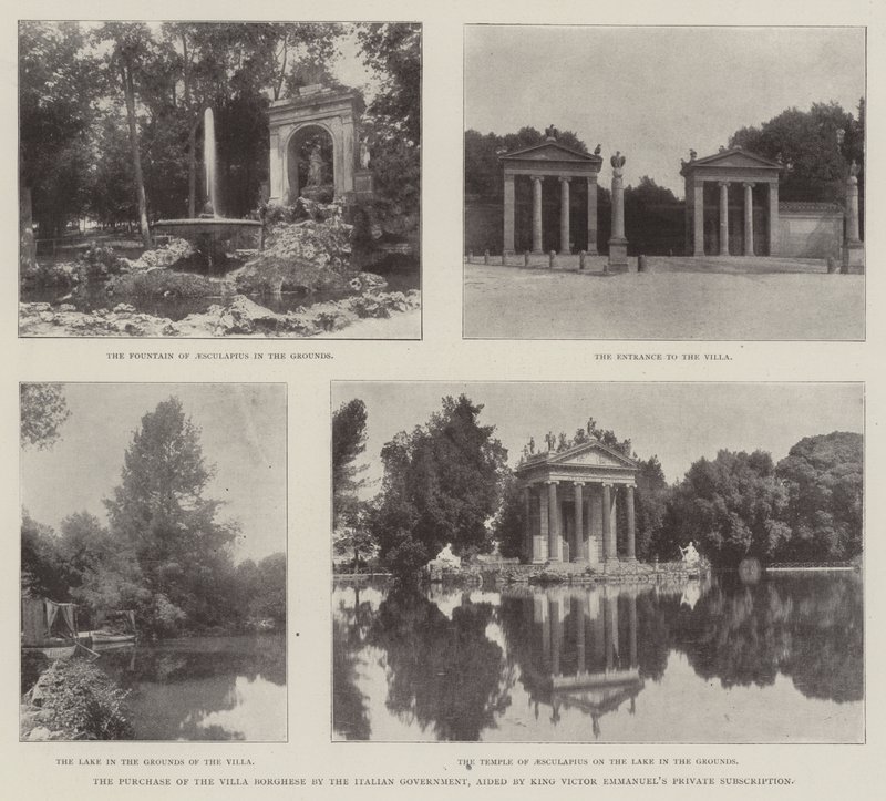 Der Kauf der Villa Borghese durch die italienische Regierung, unterstützt durch die private Spende von König Viktor Emanuel von English Photographer