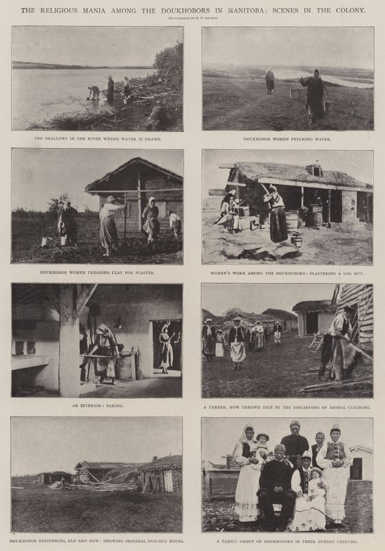 Der religiöse Wahn unter den Doukhobors in Manitoba, Szenen in der Kolonie von English Photographer