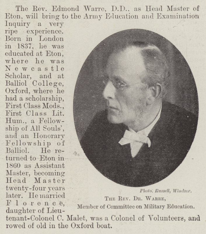 Der Reverend Dr. Warre, Mitglied des Komitees für Militärische Ausbildung von English Photographer