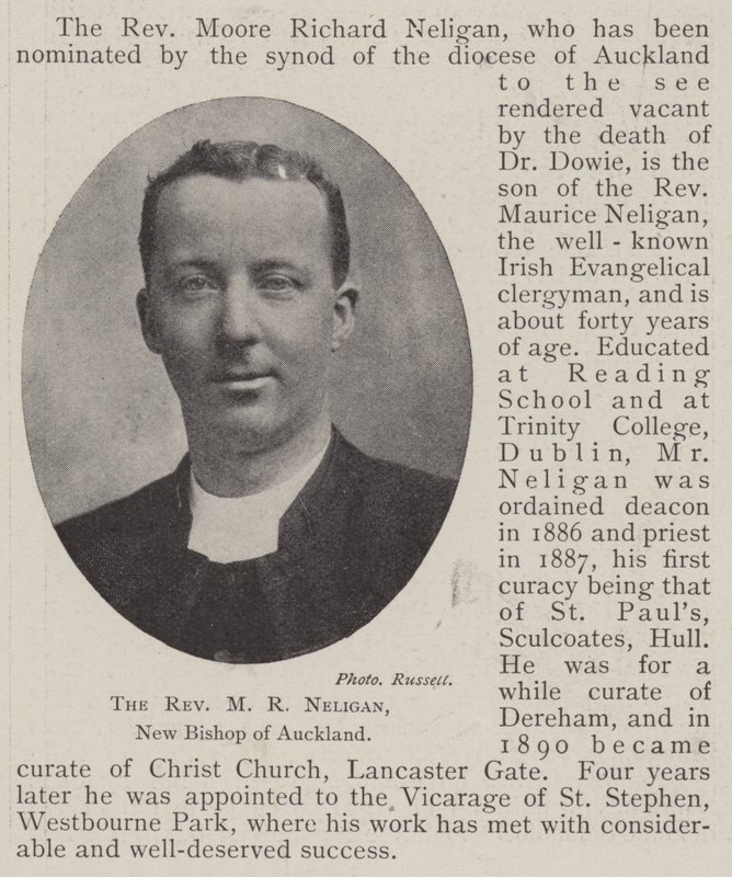 Der Reverend M. R. Neligan, neuer Bischof von Auckland von English Photographer