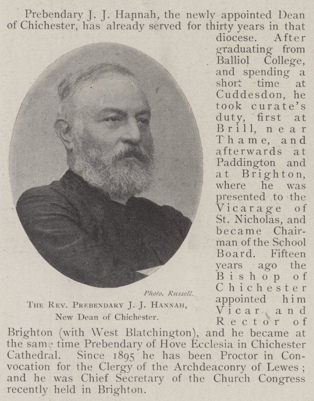 Der ehrwürdige Präbendarius J J Hannah, neuer Dekan von Chichester von English Photographer