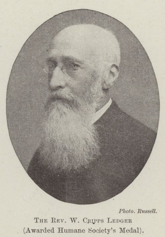 Der Reverend W Cripps Ledger, ausgezeichnet mit der Medaille der Humane Society von English Photographer