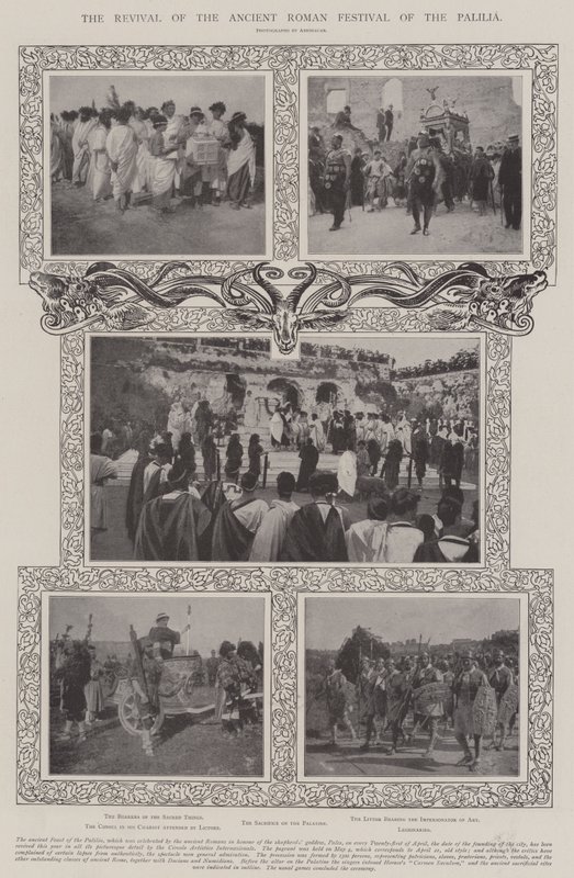 Die Wiederbelebung des antiken römischen Festes der Palilia von English Photographer