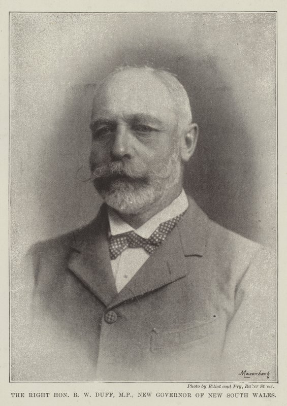 Der ehrenwerte R. W. Duff, MP, neuer Gouverneur von New South Wales von English Photographer