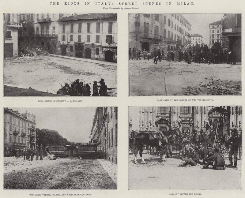 Die Unruhen in Italien, Straßenszenen in Mailand von English Photographer