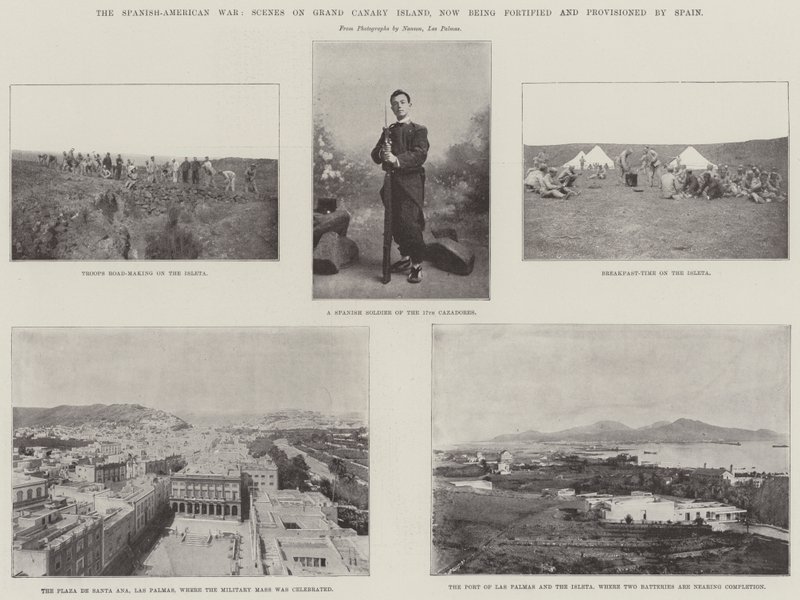 Der Spanisch-Amerikanische Krieg, Szenen auf der Insel Gran Canaria, die jetzt von Spanien befestigt und versorgt wird von English Photographer
