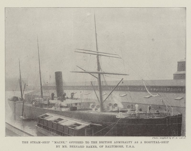 Das Dampfschiff Maine, dem britischen Admiralität als Hospitalschiff von Mr. Bernard Baker aus Baltimore, USA, angeboten von English Photographer