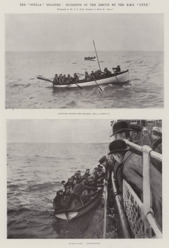 Das Stella-Unglück, Vorfälle der Rettung durch die RMS Lynx von English Photographer