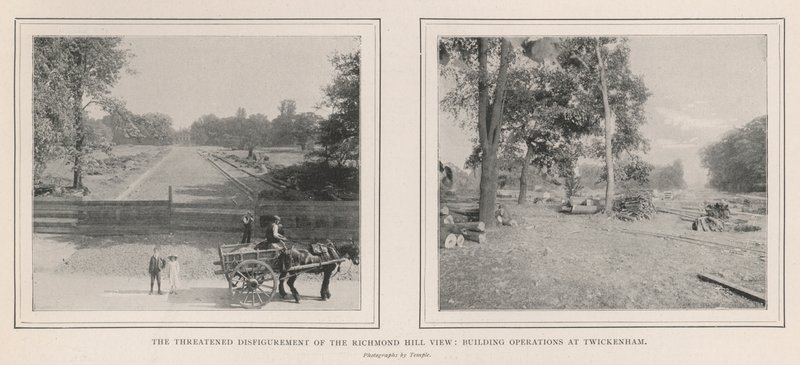 Die drohende Verschandelung des Blicks auf Richmond Hill, Bauarbeiten in Twickenham von English Photographer
